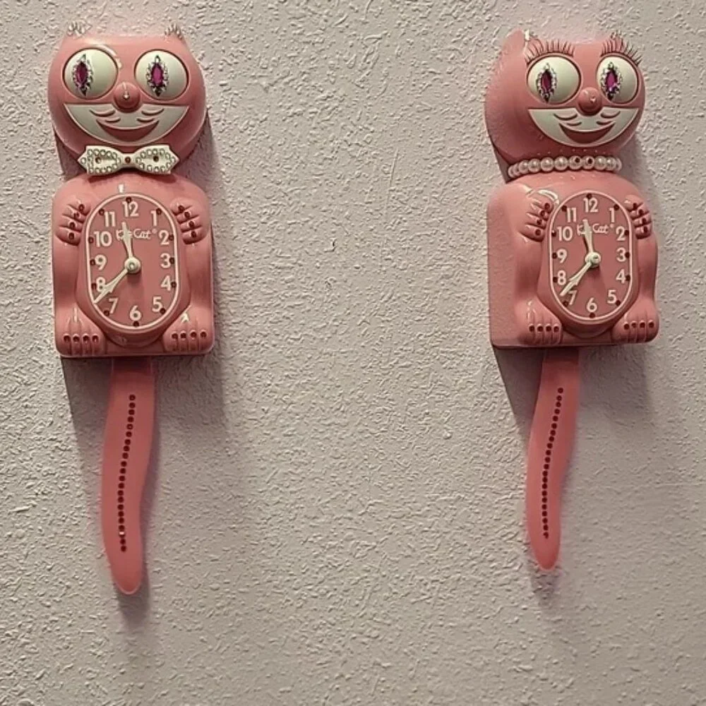 Jeweled Strawberry Ice Pink Kit-Cat Klock clock SUPER RARE - Picture 5 of 5